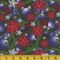 Mook Fabrics Christmas Blue Ornaments and Ribbons Poinsettias 100% Cotton Fabric By the yard